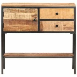 VidaXL Buffet 85x30x80 cm Bois de manguier brut -Buffets & bahuts Soldes image 3 320486