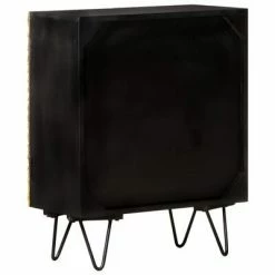 VidaXL Buffet avec façade en laiton 60x30x74 cm Bois de manguier massif -Buffets & bahuts Soldes image 3 322679