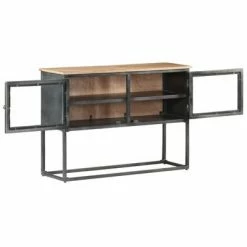 VidaXL Buffet Gris 100x30x70 cm Bois d'acacia massif -Buffets & bahuts Soldes image 3 323502