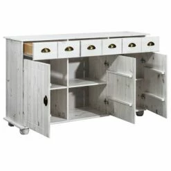 VidaXL Buffet 134x39x79,5 cm Bois de pin massif -Buffets & bahuts Soldes image 3 325539