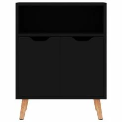 VidaXL Buffet Noir brillant 60x30x72 cm Aggloméré -Buffets & bahuts Soldes image 3 326829