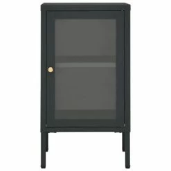 VidaXL Buffet Anthracite 38x35x70 cm Acier et verre -Buffets & bahuts Soldes image 3 336063