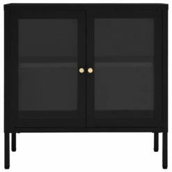 VidaXL Buffet Noir 70x35x70 cm Acier et verre -Buffets & bahuts Soldes image 3 336064