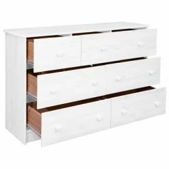 VidaXL Buffet 7 tiroirs Blanc 113x35x73 cm Bois de pin massif -Buffets & bahuts Soldes image 3 337030