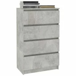 VidaXL Buffet Gris béton 60x35x98,5 cm Bois d'ingénierie -Buffets & bahuts Soldes image 3 800535