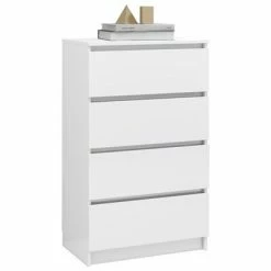 VidaXL Buffet Blanc brillant 60x35x98,5 cm Bois d'ingénierie -Buffets & bahuts Soldes image 3 800537