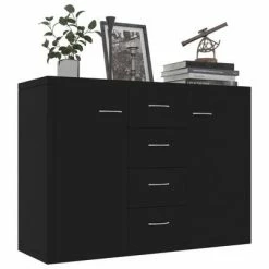 VidaXL Buffet Noir 88x30x65 cm Aggloméré -Buffets & bahuts Soldes image 3 800685