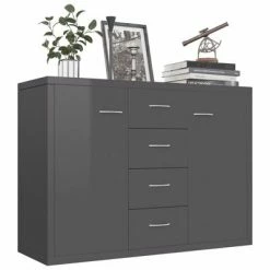 VidaXL Buffet Gris brillant 88x30x65 cm Aggloméré 8 VidaXL Buffet Gris brillant 88x30x65 cm Aggloméré -Buffets & bahuts Soldes image 3 800692