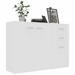 VidaXL Buffet Blanc 105x30x75 cm Aggloméré -Buffets & bahuts Soldes image 3 800693