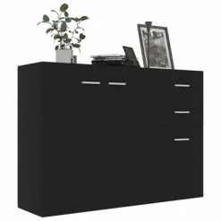 VidaXL Buffet Noir 105x30x75 cm Aggloméré -Buffets & bahuts Soldes image 3 800694