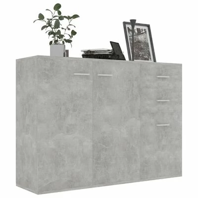 VidaXL Buffet Gris béton 105x30x75 cm Aggloméré 3 VidaXL Buffet Gris béton 105x30x75 cm Aggloméré – Image 3
