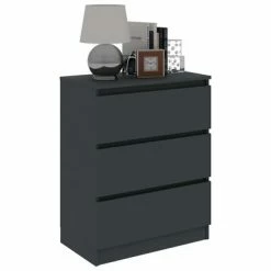 VidaXL Buffet Gris 60x35x76 cm Bois d'ingénierie -Buffets & bahuts Soldes image 3 801384