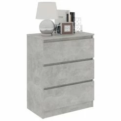 VidaXL Buffet Gris béton 60x35x76 cm Bois d'ingénierie -Buffets & bahuts Soldes image 3 801386