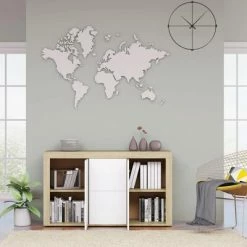 VidaXL Buffet Blanc et chêne sonoma 120x36x69 cm Aggloméré -Buffets & bahuts Soldes image 3 801846