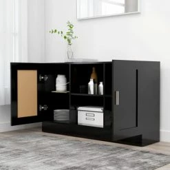 VidaXL Buffet Noir 120x30,5x70 cm Aggloméré -Buffets & bahuts Soldes image 3 802778