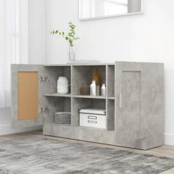 VidaXL Buffet Gris béton 120x30,5x70 cm Aggloméré 8 VidaXL Buffet Gris béton 120x30,5x70 cm Aggloméré -Buffets & bahuts Soldes image 3 802781