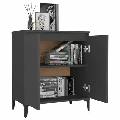 VidaXL Buffet Gris 60x35x70 cm Aggloméré 3 VidaXL Buffet Gris 60x35x70 cm Aggloméré – Image 3