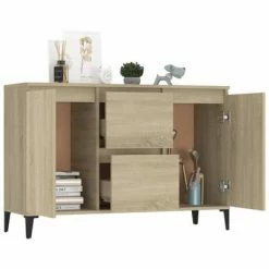 VidaXL Buffet Chêne sonoma 104x35x70 cm Aggloméré 8 VidaXL Buffet Chêne sonoma 104x35x70 cm Aggloméré -Buffets & bahuts Soldes image 3 806115