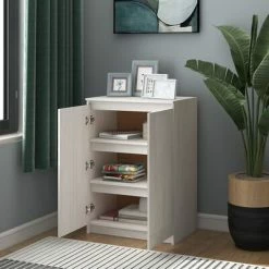 VidaXL Buffet Blanc 60x36x84 cm Bois de pin massif -Buffets & bahuts Soldes image 3 808109