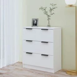 VidaXL Buffet Blanc 60x30x70 cm Bois d'ingénierie -Buffets & bahuts Soldes image 3 811070