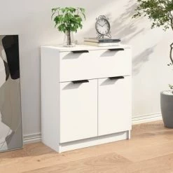 VidaXL Buffet Blanc 60x30x70 cm Bois d'ingénierie -Buffets & bahuts Soldes image 3 811088