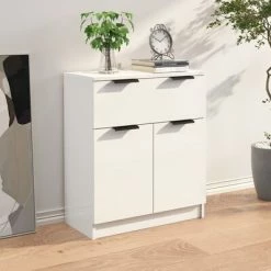 VidaXL Buffet Blanc brillant 60x30x70 cm Bois d'ingénierie 8 VidaXL Buffet Blanc brillant 60x30x70 cm Bois d'ingénierie -Buffets & bahuts Soldes image 3 811094