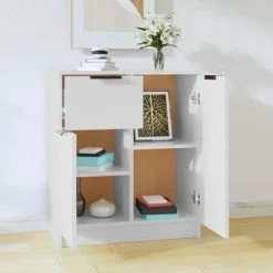 VidaXL Buffet Blanc 60x30x70 cm Bois d'ingénierie -Buffets & bahuts Soldes image 3 811106