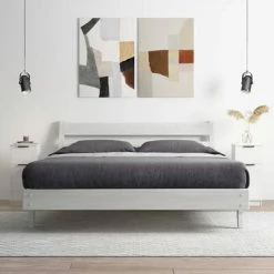 VidaXL Buffets 2 pcs Blanc brillant 30x30x70 cm Bois d'ingénierie -Buffets & bahuts Soldes image 3 811128