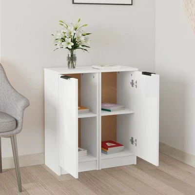VidaXL Buffets 2 pcs Blanc 30x30x70 cm Bois d'ingénierie 3 VidaXL Buffets 2 pcs Blanc 30x30x70 cm Bois d'ingénierie – Image 3