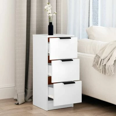 VidaXL Buffet Blanc 30x30x70 cm Bois d'ingénierie 3 VidaXL Buffet Blanc 30x30x70 cm Bois d'ingénierie – Image 3