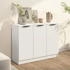 VidaXL Buffet Blanc 90,5x30x70 cm Bois d'ingénierie 8 VidaXL Buffet Blanc 90,5x30x70 cm Bois d'ingénierie -Buffets & bahuts Soldes image 3 811187