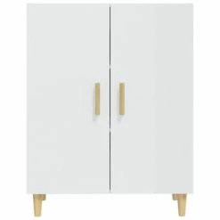 VidaXL Buffet Blanc brillant 70x34x90 cm Bois d'ingénierie -Buffets & bahuts Soldes image 3 812102