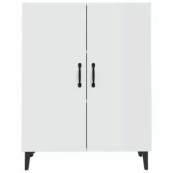 VidaXL Buffet Blanc brillant 70x34x90 cm Bois d'ingénierie -Buffets & bahuts Soldes image 3 812111