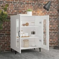 VidaXL Buffet Blanc 69,5x34x90 cm Bois d'ingénierie -Buffets & bahuts Soldes image 3 812123