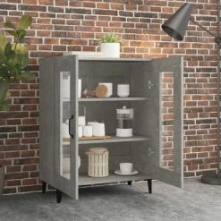 VidaXL Buffet Gris béton 69,5x34x90 cm Bois d'ingénierie -Buffets & bahuts Soldes image 3 812127
