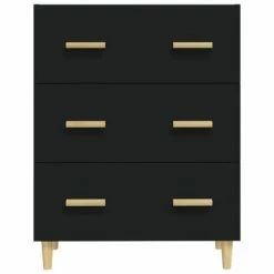 VidaXL Buffet Noir 70x34x90 cm Bois d'ingénierie -Buffets & bahuts Soldes image 3 812151
