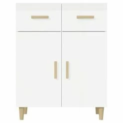 VidaXL Buffet Blanc brillant 69,5x34x89 cm Bois d'ingénierie -Buffets & bahuts Soldes image 3 812192