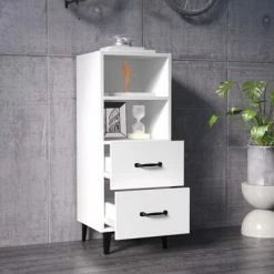 VidaXL Buffet Blanc 34,5x34x90 cm Bois d'ingénierie -Buffets & bahuts Soldes image 3 812366