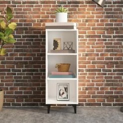 VidaXL Buffet Blanc 34,5x32,5x90 cm Bois d'ingénierie -Buffets & bahuts Soldes image 3 812384