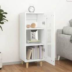 VidaXL Buffet Blanc 34,5x34x90 cm Bois d'ingénierie -Buffets & bahuts Soldes image 3 812393