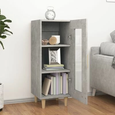 VidaXL Buffet Gris béton 34,5x34x90 cm Bois d'ingénierie 3 VidaXL Buffet Gris béton 34,5x34x90 cm Bois d'ingénierie – Image 3