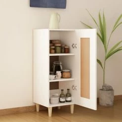 VidaXL Buffet Blanc 34,5x34x90 cm Bois d'ingénierie -Buffets & bahuts Soldes image 3 812411