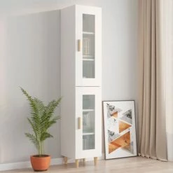 VidaXL Armoire murale suspendue Blanc 34,5x34x90 cm -Buffets & bahuts Soldes image 3 812447