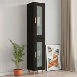 VidaXL Armoire murale suspendue Noir 34,5x34x90 cm -Buffets & bahuts Soldes image 3 812448