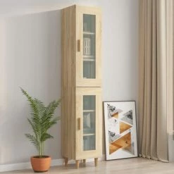VidaXL Armoire murale suspendue Chêne Sonoma 34,5x34x90 cm -Buffets & bahuts Soldes image 3 812450