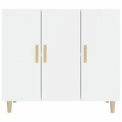 VidaXL Buffet Blanc brillant 90x34x80 cm Bois d'ingénierie -Buffets & bahuts Soldes image 3 812498