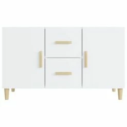VidaXL Buffet Blanc brillant 100x36x60 cm Bois d'ingénierie -Buffets & bahuts Soldes image 3 812516