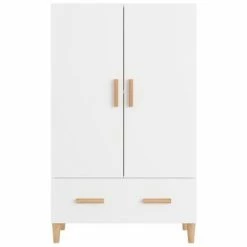 VidaXL Buffet Blanc brillant 70x31x115 cm Bois d'ingénierie -Buffets & bahuts Soldes image 3 812534