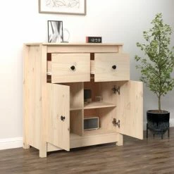VidaXL Buffet 70x35x80 cm Bois massif de pin -Buffets & bahuts Soldes image 3 813749
