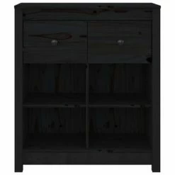 VidaXL Buffet Noir 70x35x80 cm Bois massif de pin -Buffets & bahuts Soldes image 3 813768